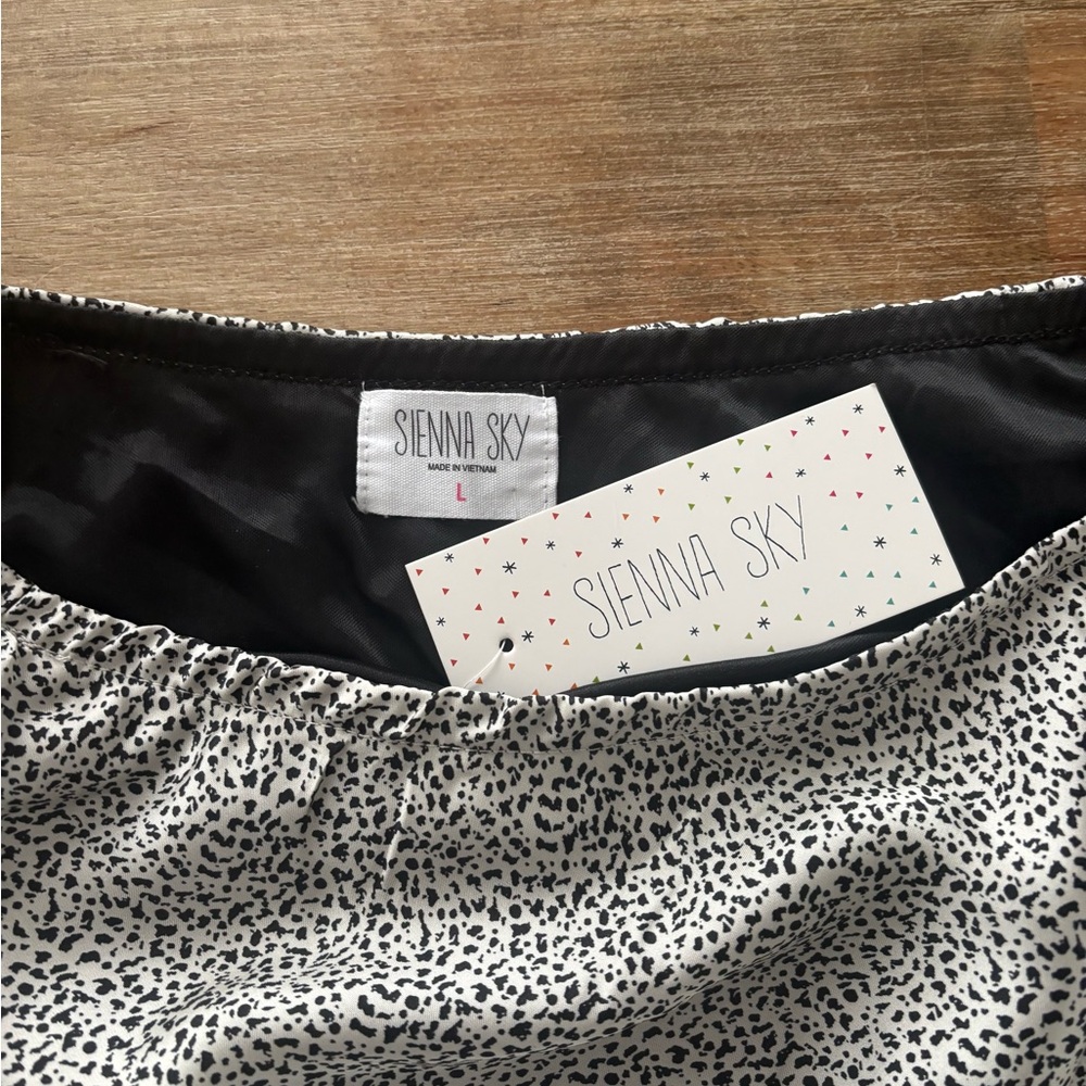Sienna Sky Black & White Speckled Satin Skirt